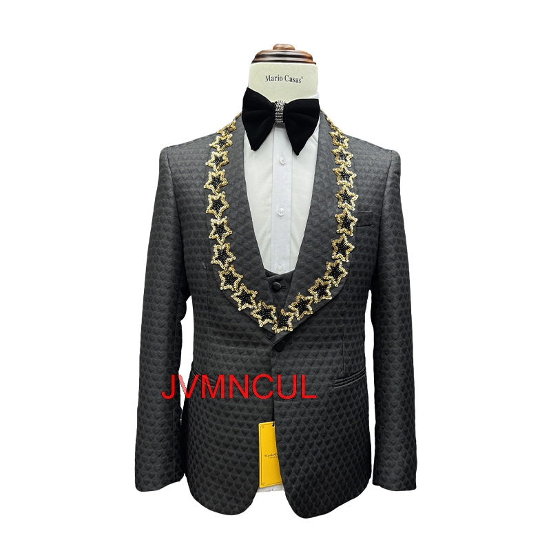 Men'S Formal Wear For Reception - メンズ3ピーススーツ スリムフィット ウェディング新郎 ビジネスフォーマル ブレザー ベスト