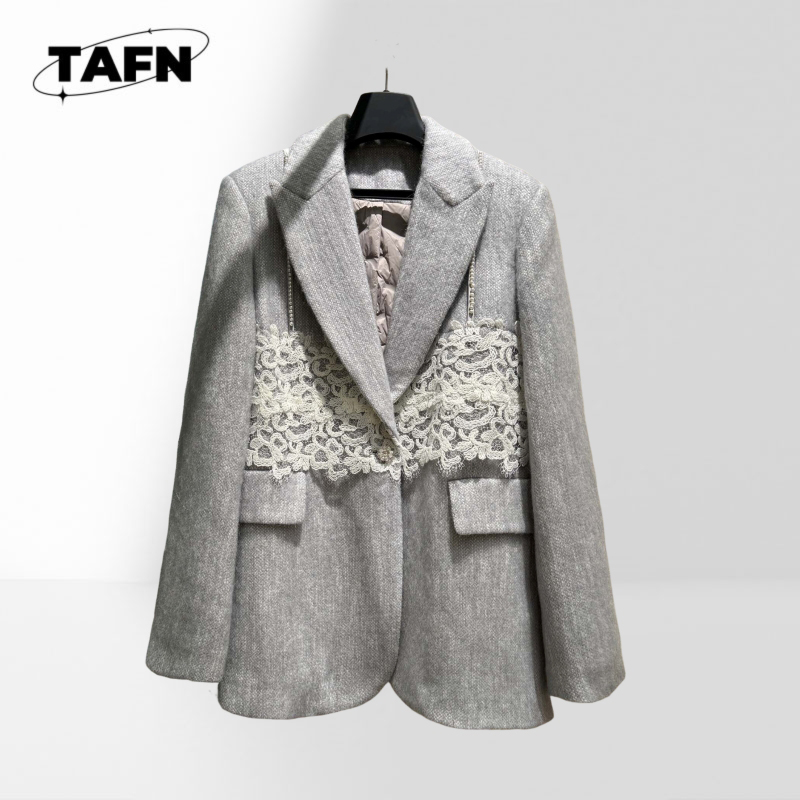 Wool Suit Jacket - 女性のクラシックチェック柄ブレザースタイリッシュなスーツジャケット仕事用女性スタイリッシュなブレザー軽量アウターウェアビジネスカジュアル AK0924