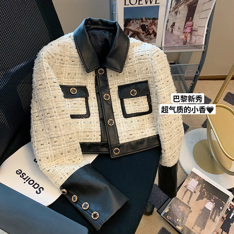 Wool Suit Jacket - 対照的なツイードステッチのジャケット,女性のための香りのスーツ,高度なブレザー,女性のコート,重工業,新しいファッション,秋,2022