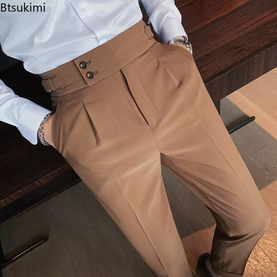 Men'S Formal Wear Rental - 2026年新作 メンズ 無地 スーツパンツ クラシックボタン シングルプリーツ