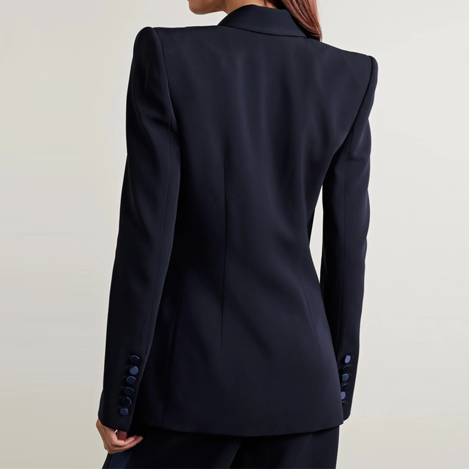 ネイビーブルー レディース ツーピーススーツ ダブルボタンブ - Slim Fit Suit Set のレビューと価格