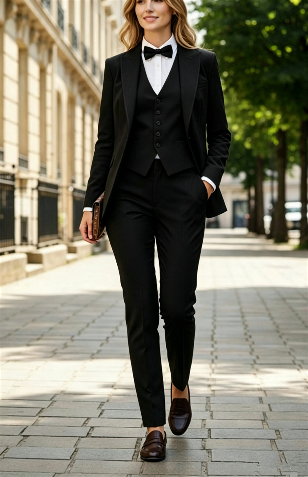 高級レディーススーツ エレガントフォーマル公式3ピースパンツ - Slim Fit Suit Set のレビューと価格