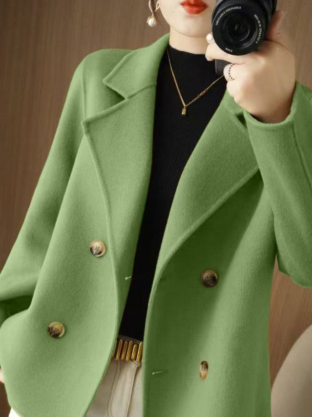 トレンディな厚手のウールコート女性のスーツの襟アウターカジュ - Wool Suit Jacket のレビューと価格