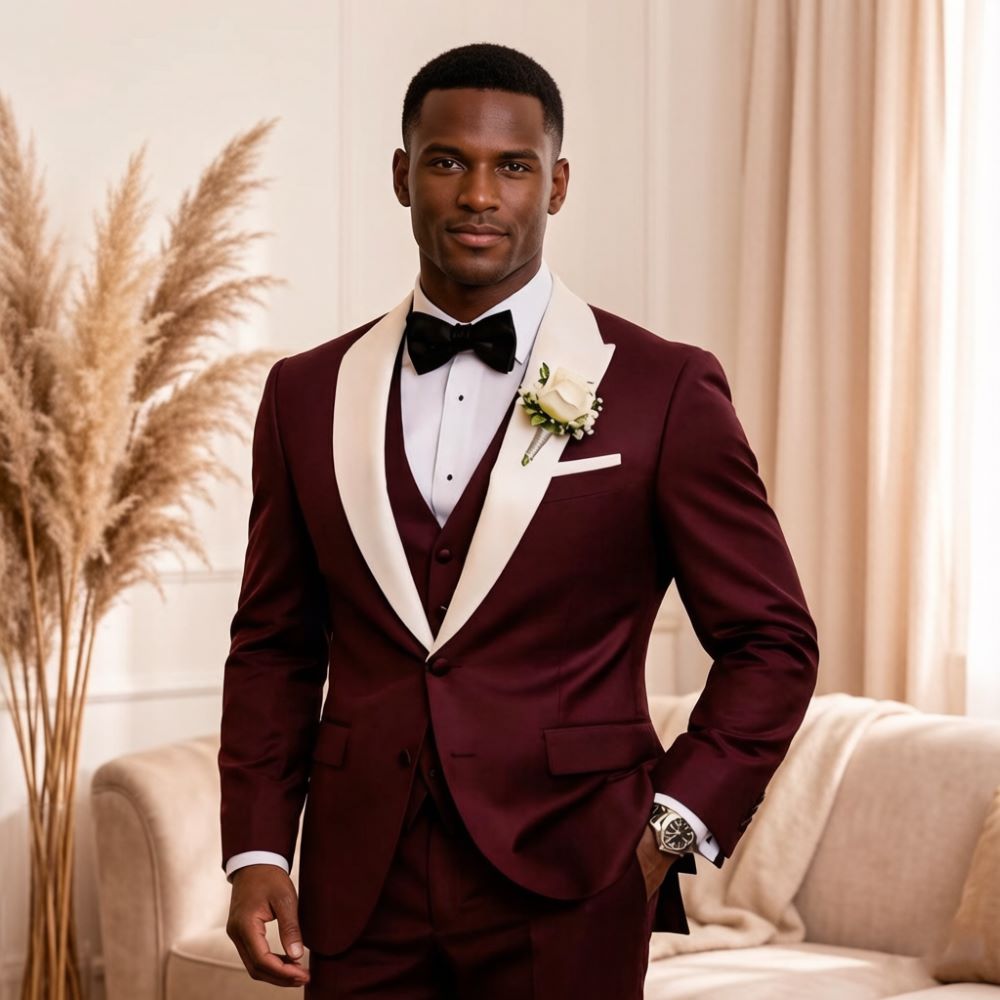 3ピースフォーマルメンズスーツ、ピークドラペル、スリムフィッ - Men'S Formal Wear For Reception のレビューと価格