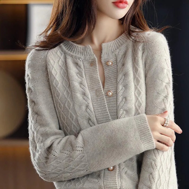 ヴィンテージニットカーディガンジャケット女性の 2026 春 - Wool Suit Jacket のレビューと価格