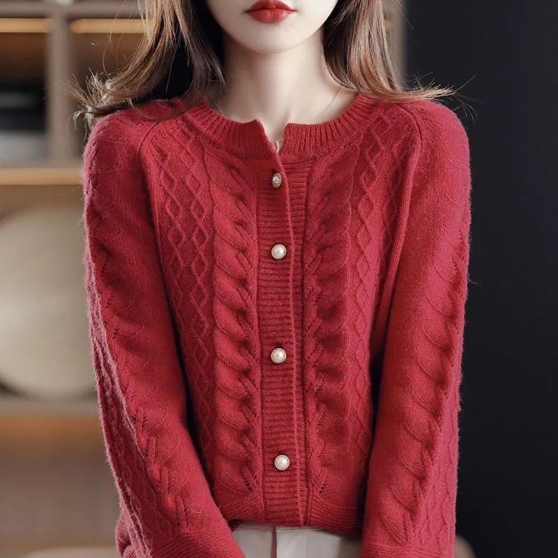ヴィンテージニットカーディガンジャケット女性の 2026 春 - Wool Suit Jacket のレビューと価格