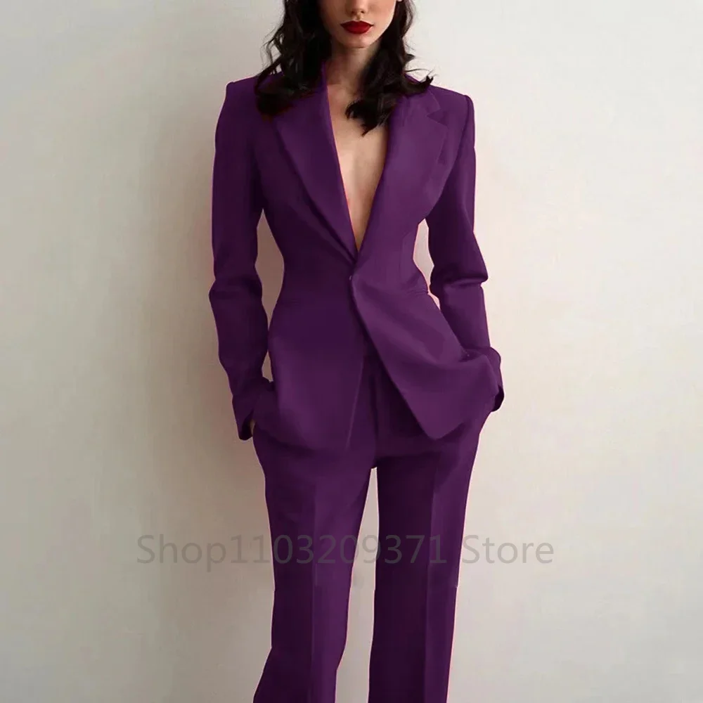 レディーススーツ パーティー 結婚式 プラスサイズ 2ピース - Slim Fit Suit Set のレビューと価格