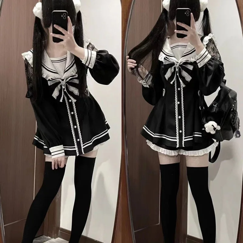 女の子 Jirai Kei コスプレドレス女性レースパッチワ - Slim Fit Suit Set のレビューと価格