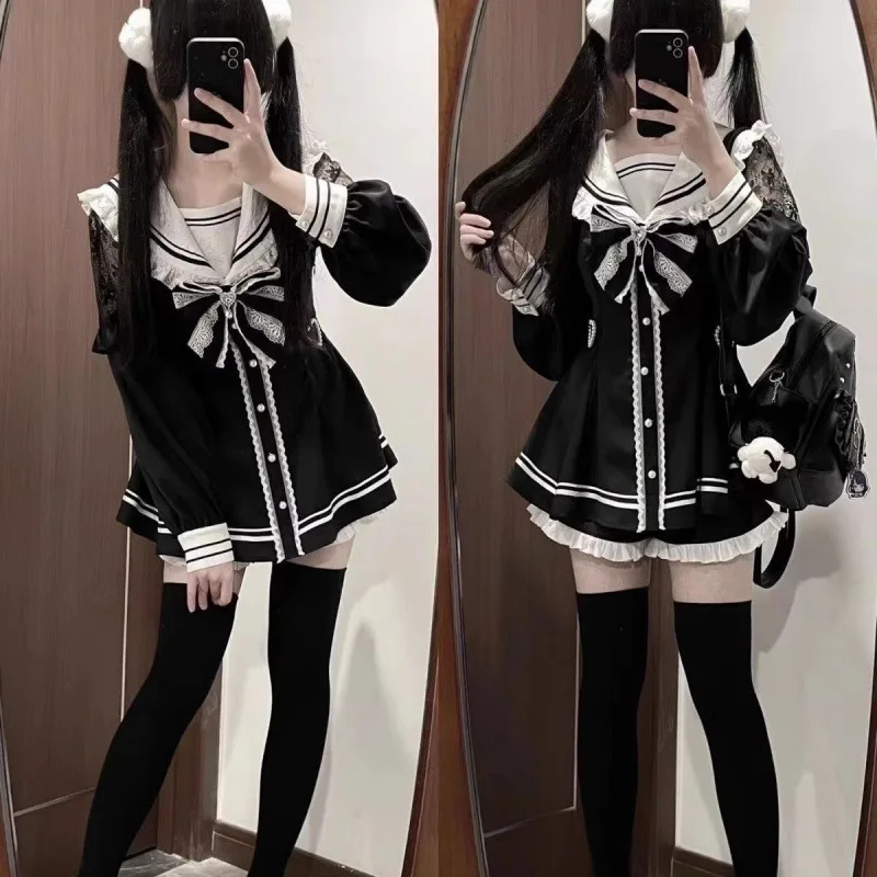 女の子 Jirai Kei コスプレドレス女性レースパッチワ - Slim Fit Suit Set のレビューと価格