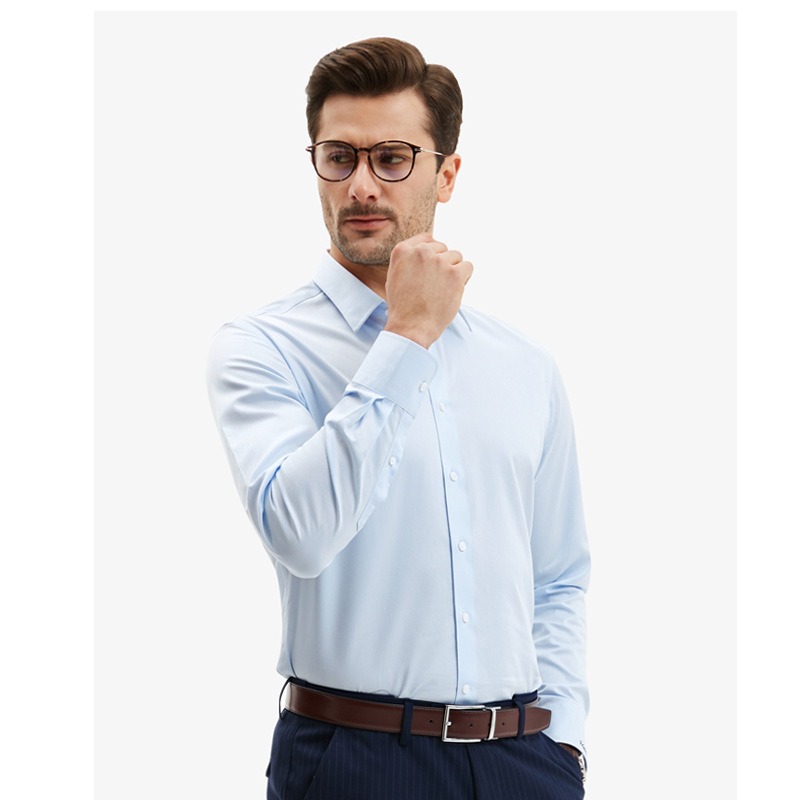 ビジネスマン向けドレスシャツ、白、長袖、ノーアイロン、高級フ - High End Men'S Formal Wear のレビューと価格