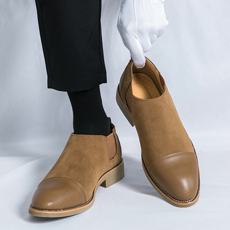 メンズレトロフォーマルシューズ ブラックブラウン パッチワー - Men Formal Wear Brown のレビューと価格