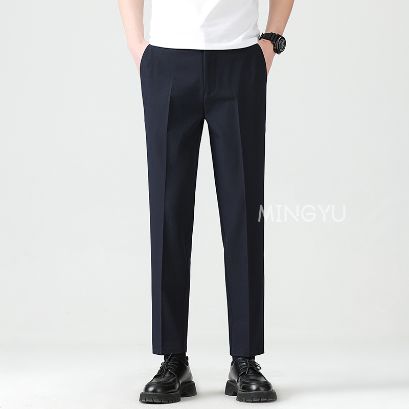 高品質リヨセルブレンド夏足首丈パンツ男性ビジネス弾性ウエスト - Men'S Formal Wear Rental のレビューと価格