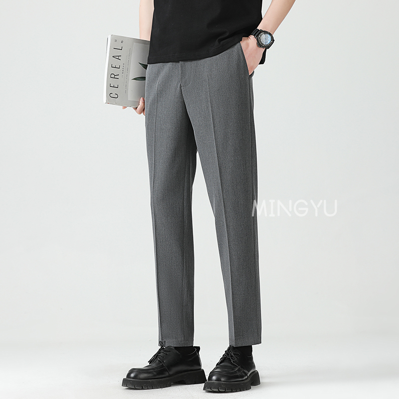 高品質リヨセルブレンド夏足首丈パンツ男性ビジネス弾性ウエスト - Men'S Formal Wear Rental のレビューと価格