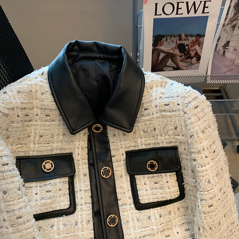 対照的なツイードステッチのジャケット,女性のための香りのスー - Wool Suit Jacket のレビューと価格