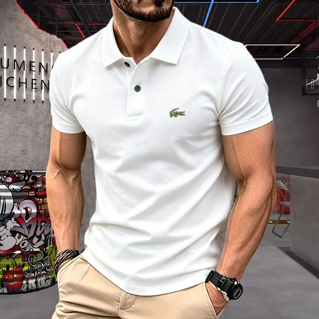 男半袖ポロシャツラペルボタンカラーブロッキングパターンプリン - Men'S Formal Wear Rental のレビューと価格