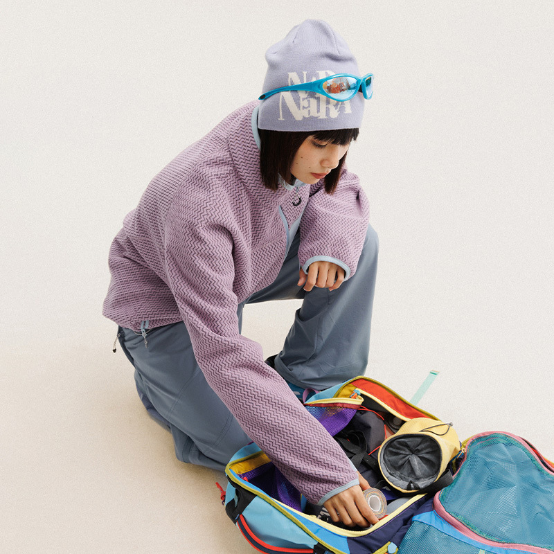 秋冬ポーラーフリース波状ストライプジャケット男性女性アウトド - Wool Suit Jacket のレビューと価格