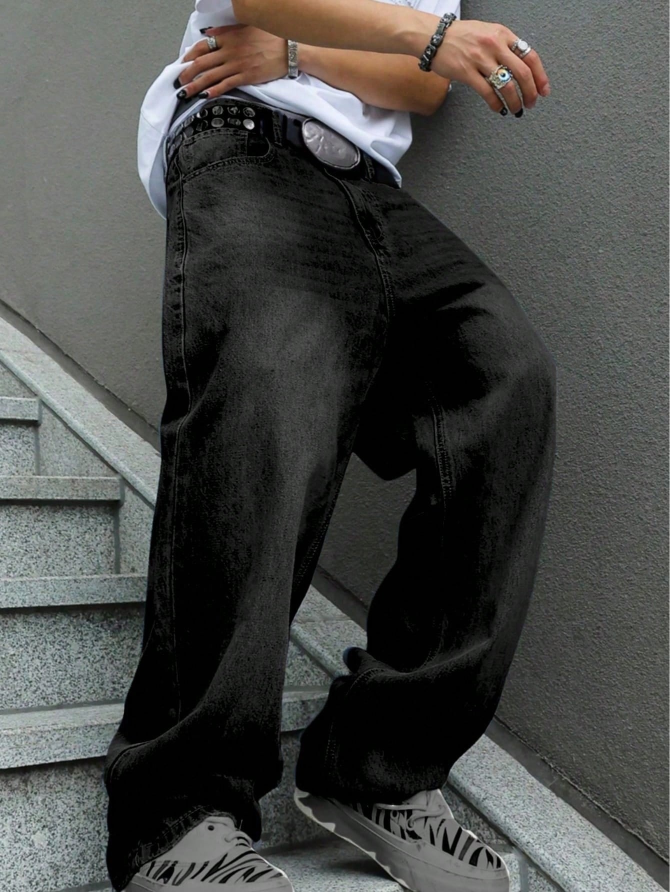 メンズストレートレッグルーズジーンズ - クラシックなノンス - Men Formal Wear With Jeans のレビューと価格