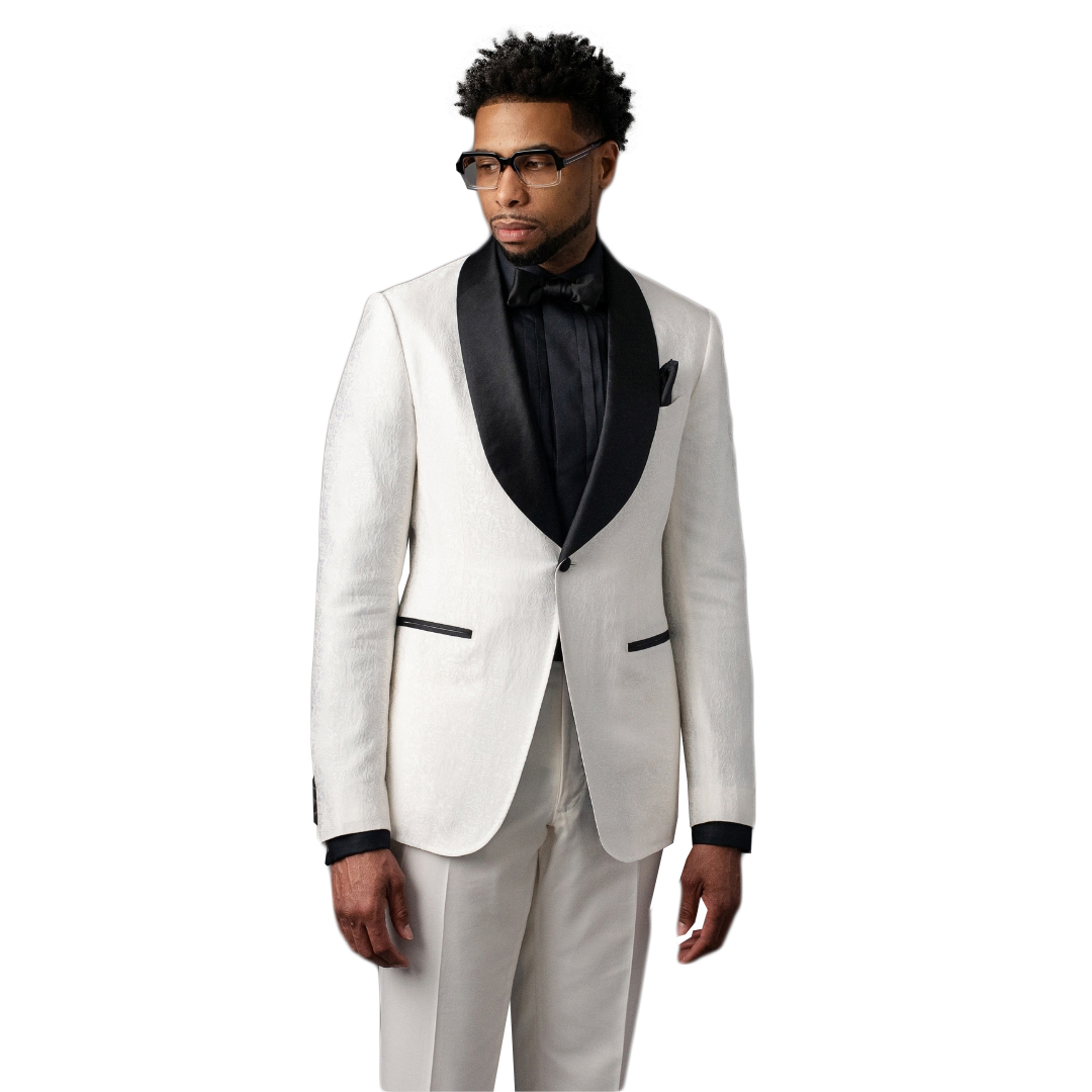 ジャカード メンズスーツ 2ピース ブレザー パンツ ワンボ - Wool Suit Jacket のレビューと価格