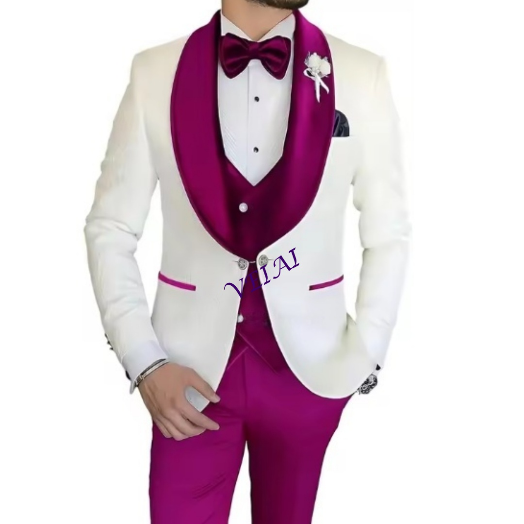 メンズ向けカスタムスリムフィット3ピースタキシードセット、オ - Men Formal Wear Combination のレビューと価格