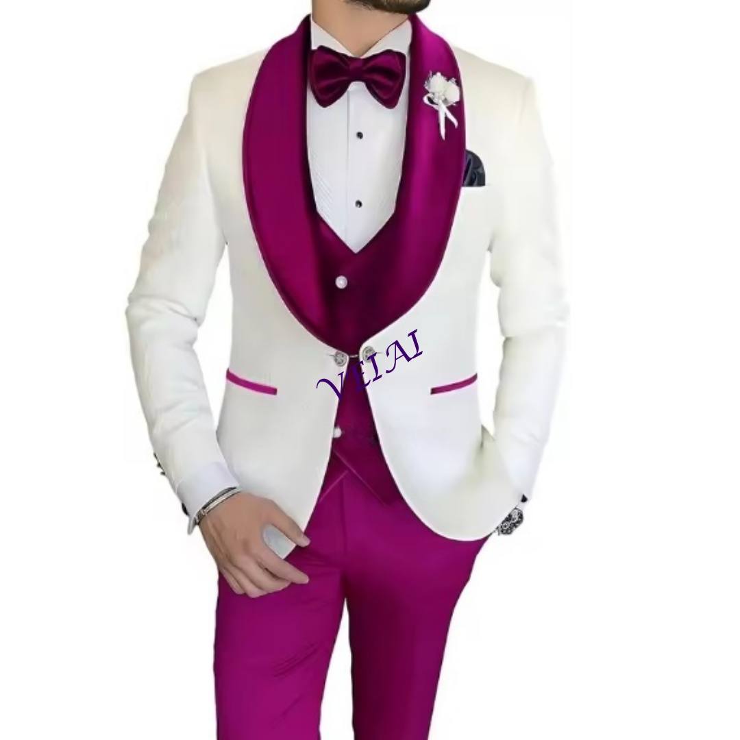 メンズ向けカスタムスリムフィット3ピースタキシードセット、オ - Men Formal Wear Combination のレビューと価格