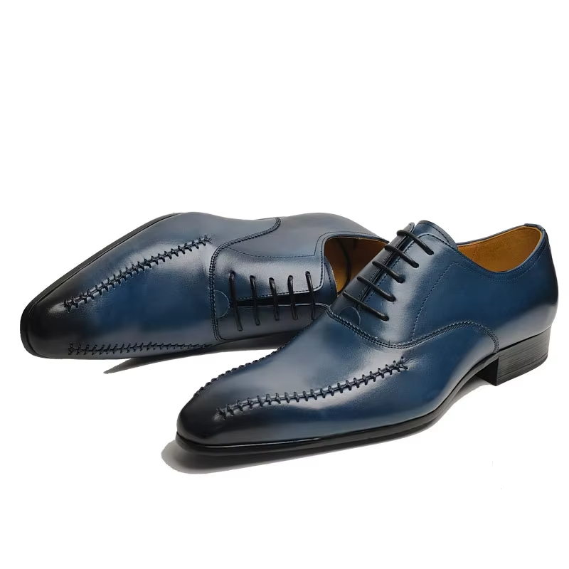 高級メンズ本革ドレスシューズ、ポインテッドトゥ、手縫い、ファ - High End Men'S Formal Wear のレビューと価格