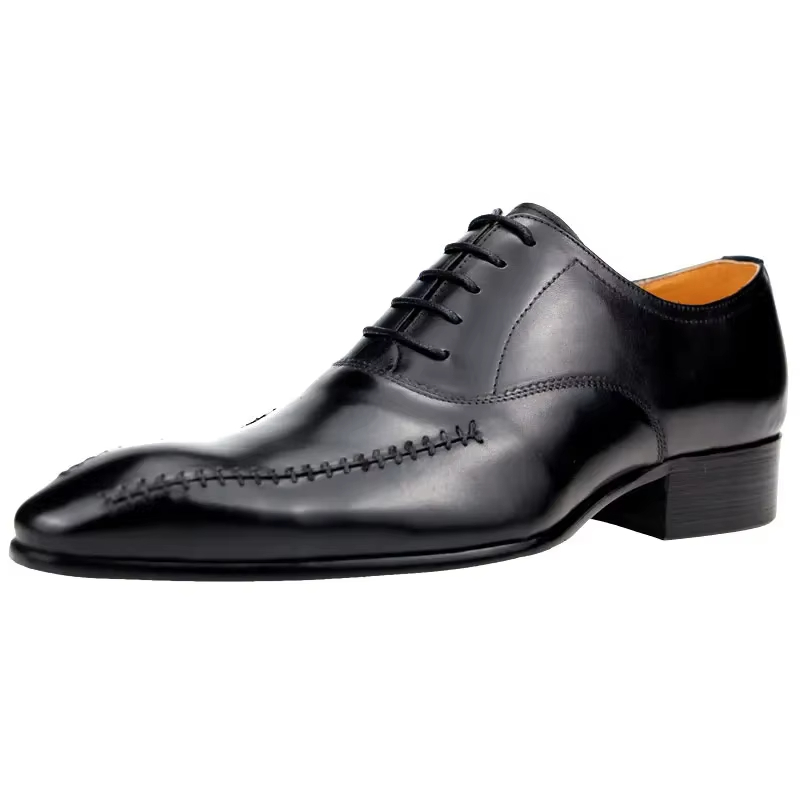 高級メンズ本革ドレスシューズ、ポインテッドトゥ、手縫い、ファ - High End Men'S Formal Wear のレビューと価格