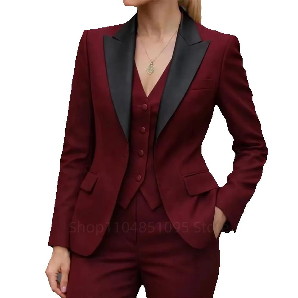 ファッションレディーススーツ ブレザー 高品質 3ピース ジ - Wool Suit Jacket のレビューと価格