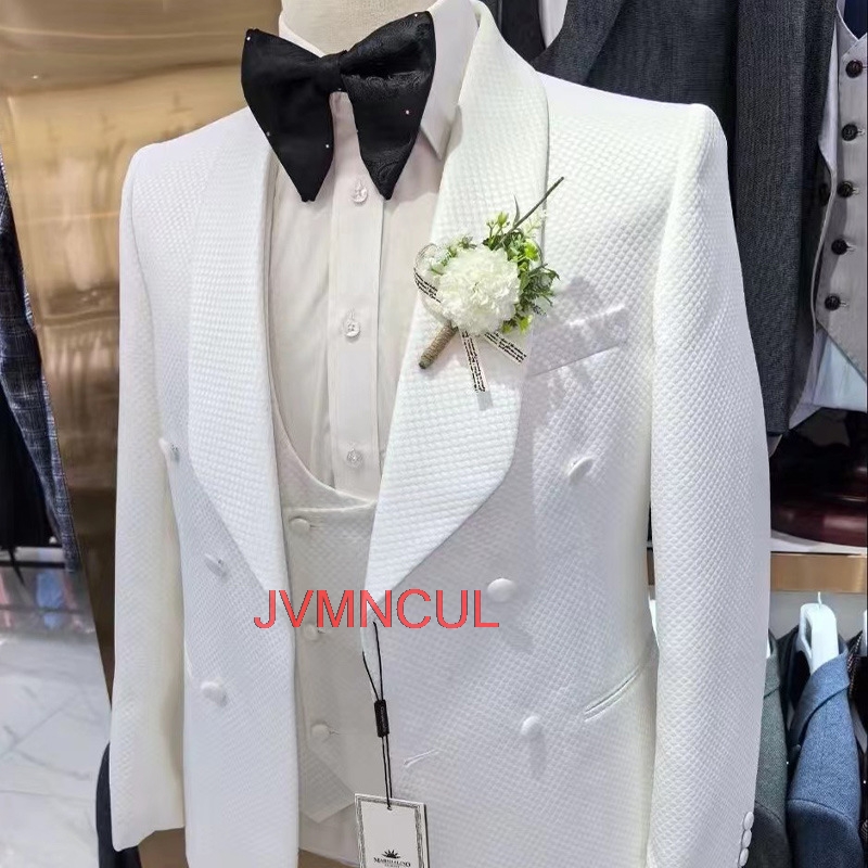 メンズジャカード3ピーススーツ テーラードフィット エレガン - Men'S Formal Wear For Reception のレビューと価格